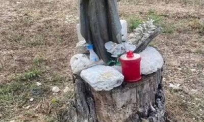 L'Aquila - a Coppito grave azione, decapitata la statua della Madonna
