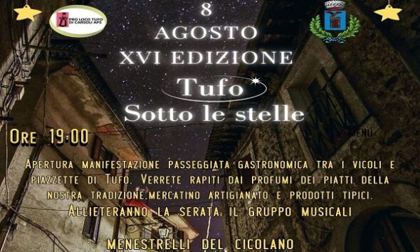 Al via la XVI edizione di " Tufo sotto le stelle " tra prodotti artigianali e buon cibo
