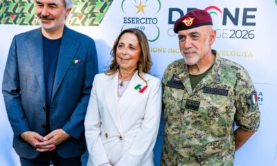 Da sinistra_ L'AD di Difesa Servizi Luca Andreoli, il sottosegretario di Stato alla Difesa Senatrice Isabella Rauti, il Capo di Stato Maggiore dell'Esercito Italiano Generale di Corpo d'Armata Carmine Masiello