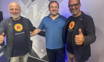 Da sinistra il presidente della Fondazione Made in Sicily Giovanni Callea, lAD Teleone Giuseppe Speciale e il vicepresidente della Fondazione e cofondatore Davide Morici