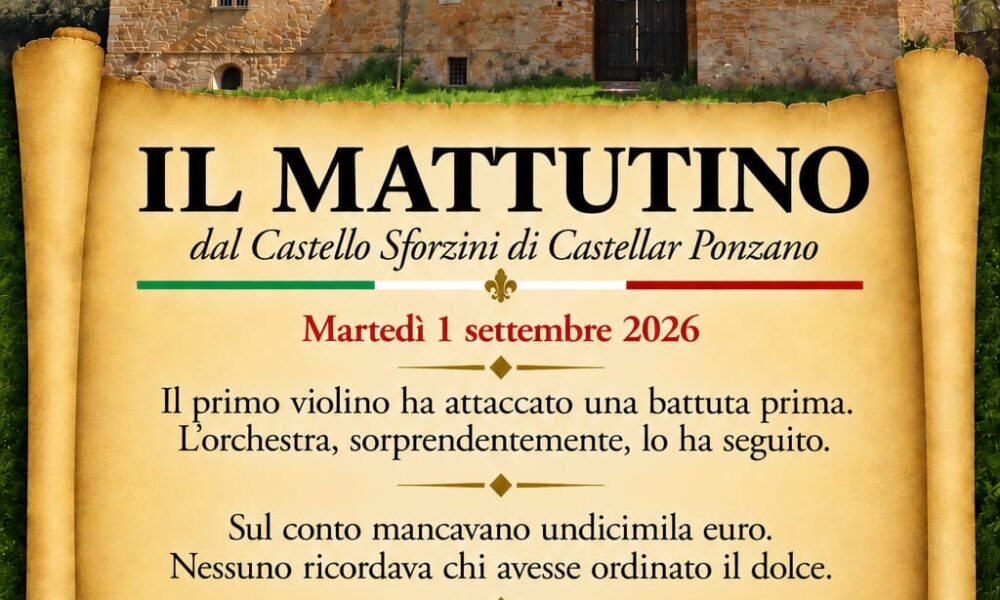Il Mattutino del 1° Settembre 2026