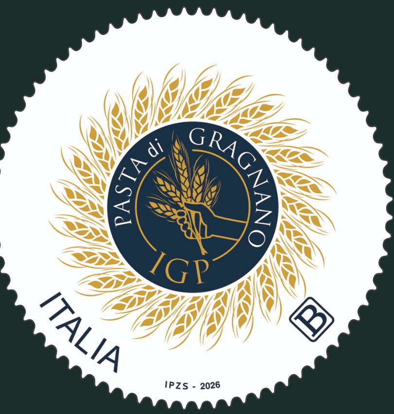 IL FRANCOBOLLO DEDICATO A PASTA DI GRAGNANO IGP
