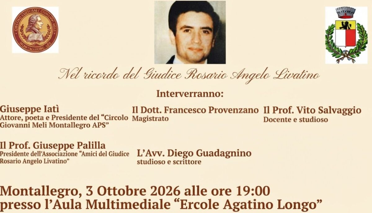 MONTALLEGRO , giudice Livatino, evento