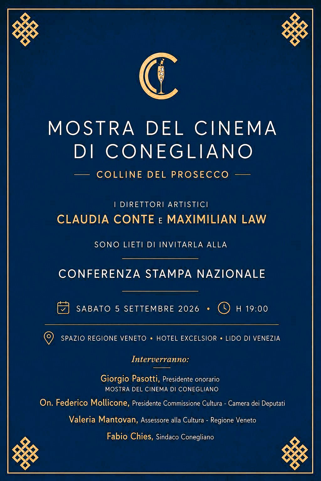 Venezia 83, Claudia Conte lancia la Mostra del Cinema di Conegliano: le Colline del Prosecco diventano un set internazionale! 46 Locandina evento Venezia