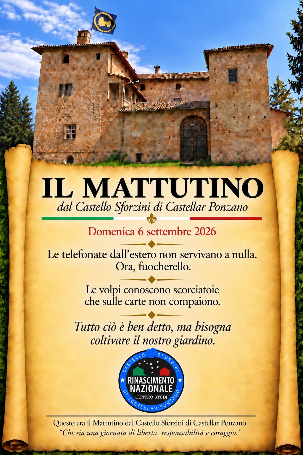 Il Mattutino del 6 settembre 2026