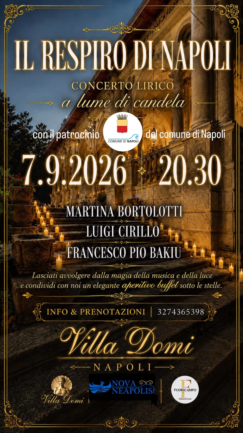 Magia pura a Villa Domi: migliaia di candele illuminano Napoli per una notte indimenticabile tra musica classica, sogni ed emozioni 46 Locandina evento Napoli