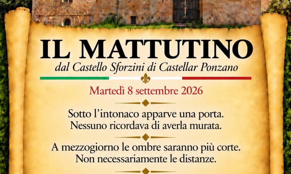 Il Mattutino dell'8 settembre 2026