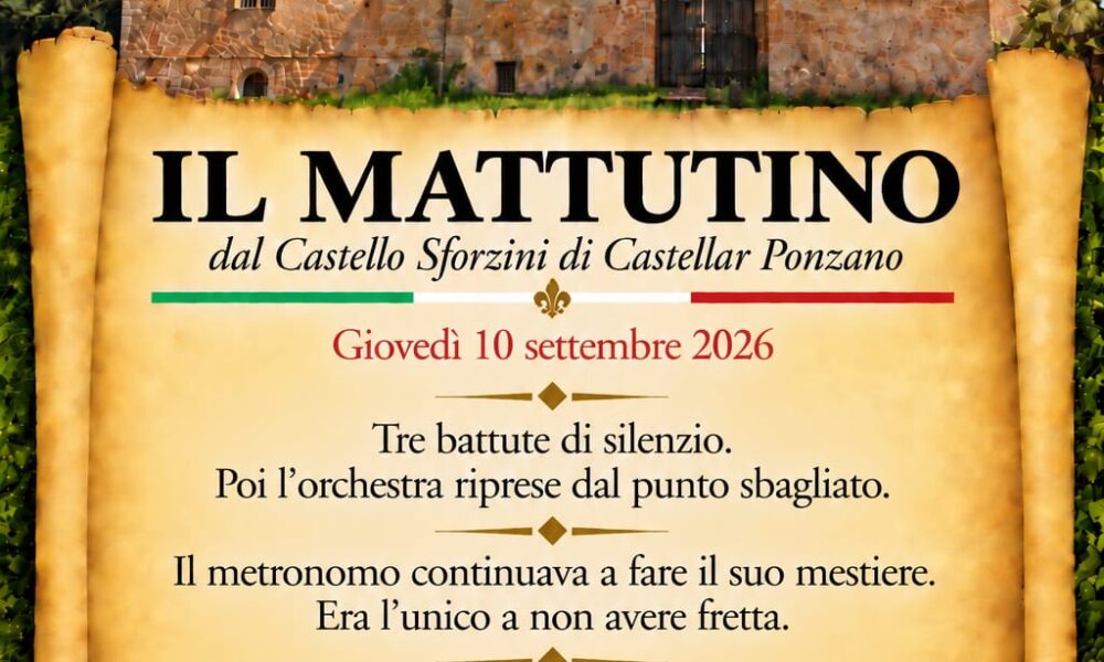 Il Mattutino del 10 settembre 2026