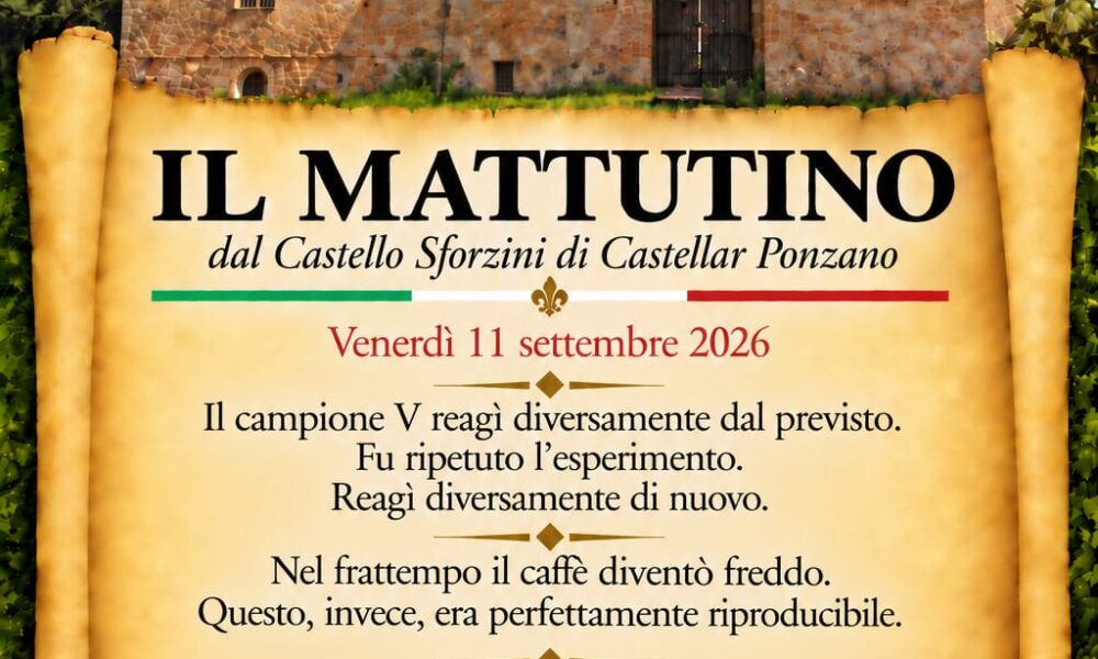 Il Mattutino dell'11 settembre 2026