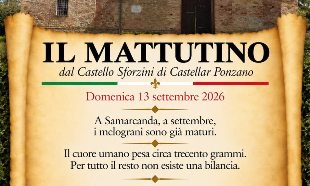 Il Mattutino del 13 settembre 2026