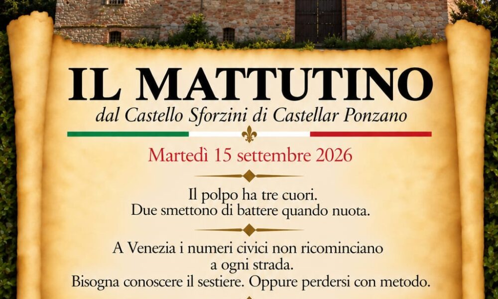 Il Mattutino del 15 settembre 2026