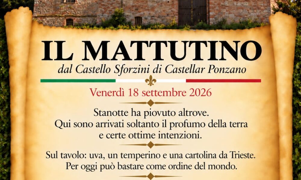 Il Mattutino del 18 Settembre 2026