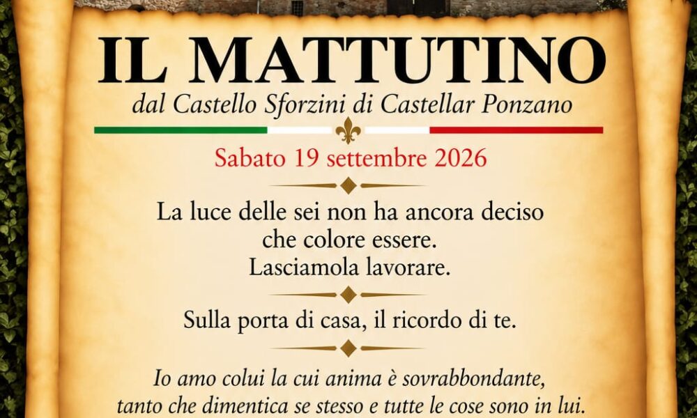 Il Mattutino del 19 settembre 2026