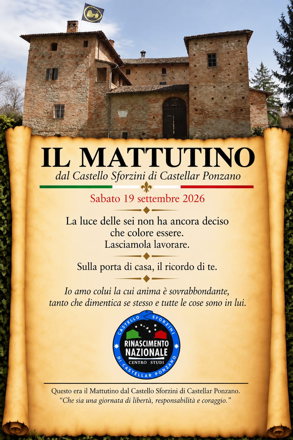 Il Mattutino del 19 settembre 2026