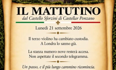 Il Mattutino del 21 settembre 2026