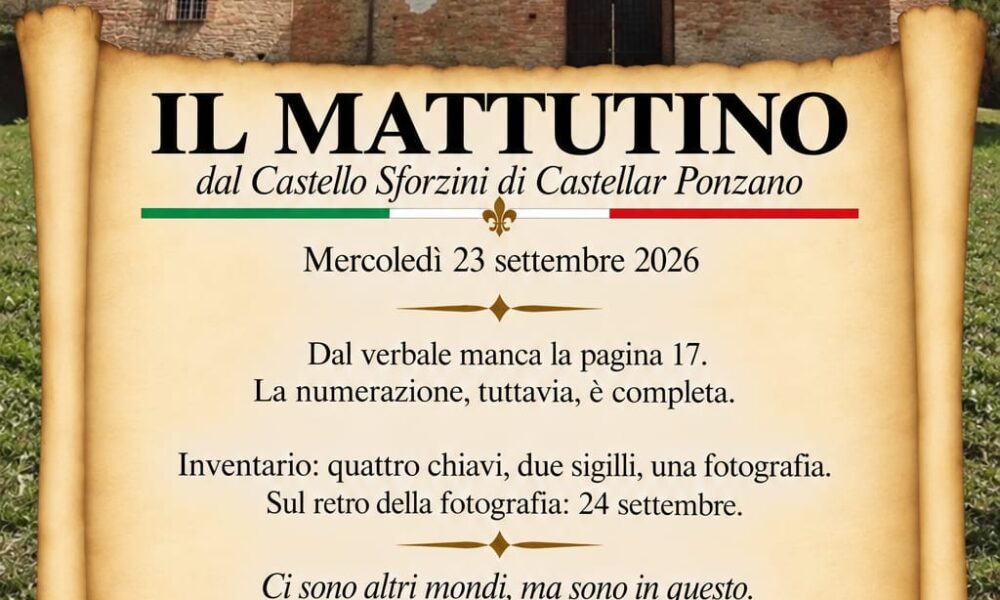 Il Mattutino del 23 settembre 2026