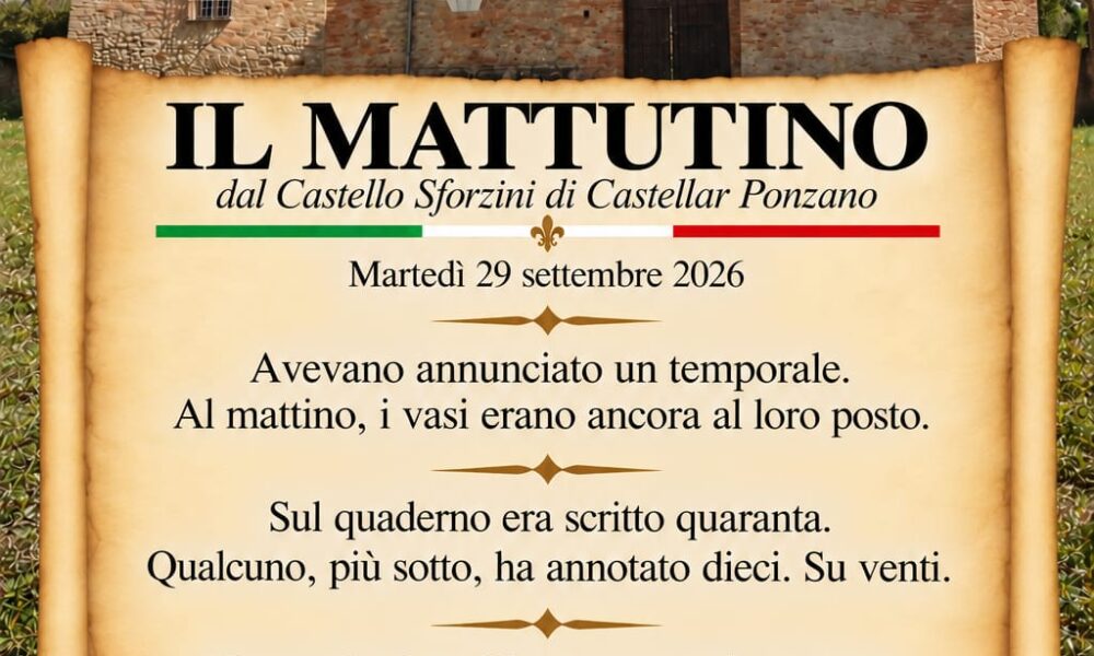 Il mattutino del 29 settembre 2026