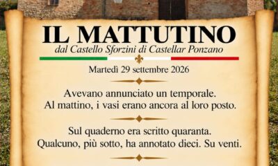 Il mattutino del 29 settembre 2026