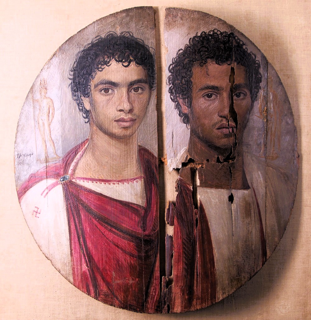 Dal Cairo a Roma, restaurato il Tondo dei Due Fratelli: il capolavoro dell'Egitto romano vola al Museo dell'Ara Pacis 47 1)Tondo ligneo dei Due Fratelli (“Tondo di Antinoopolis”)_Egyptian Museum in Cairo