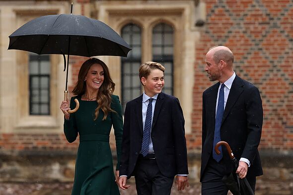 Il principe George con Kate e William