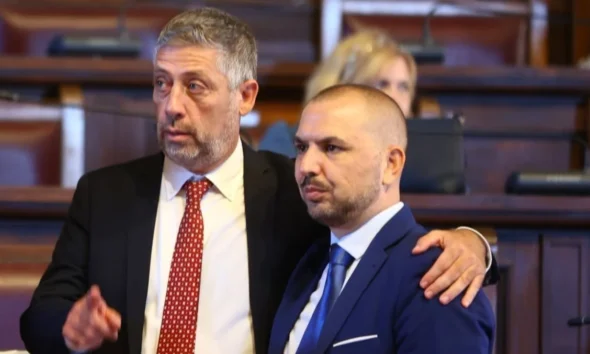 Antonio Scarpellino, Segretario Generale Federistruzione e Diego Palma, Direttore de La Voce della Scuola (foto di Mimmo Fontanella)