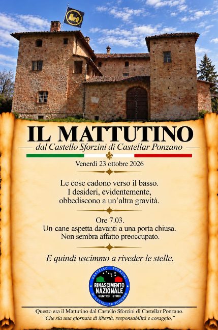 il mattutino del 23 ottobre 2026