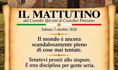 Il mattutino del 3 ottobre 2026