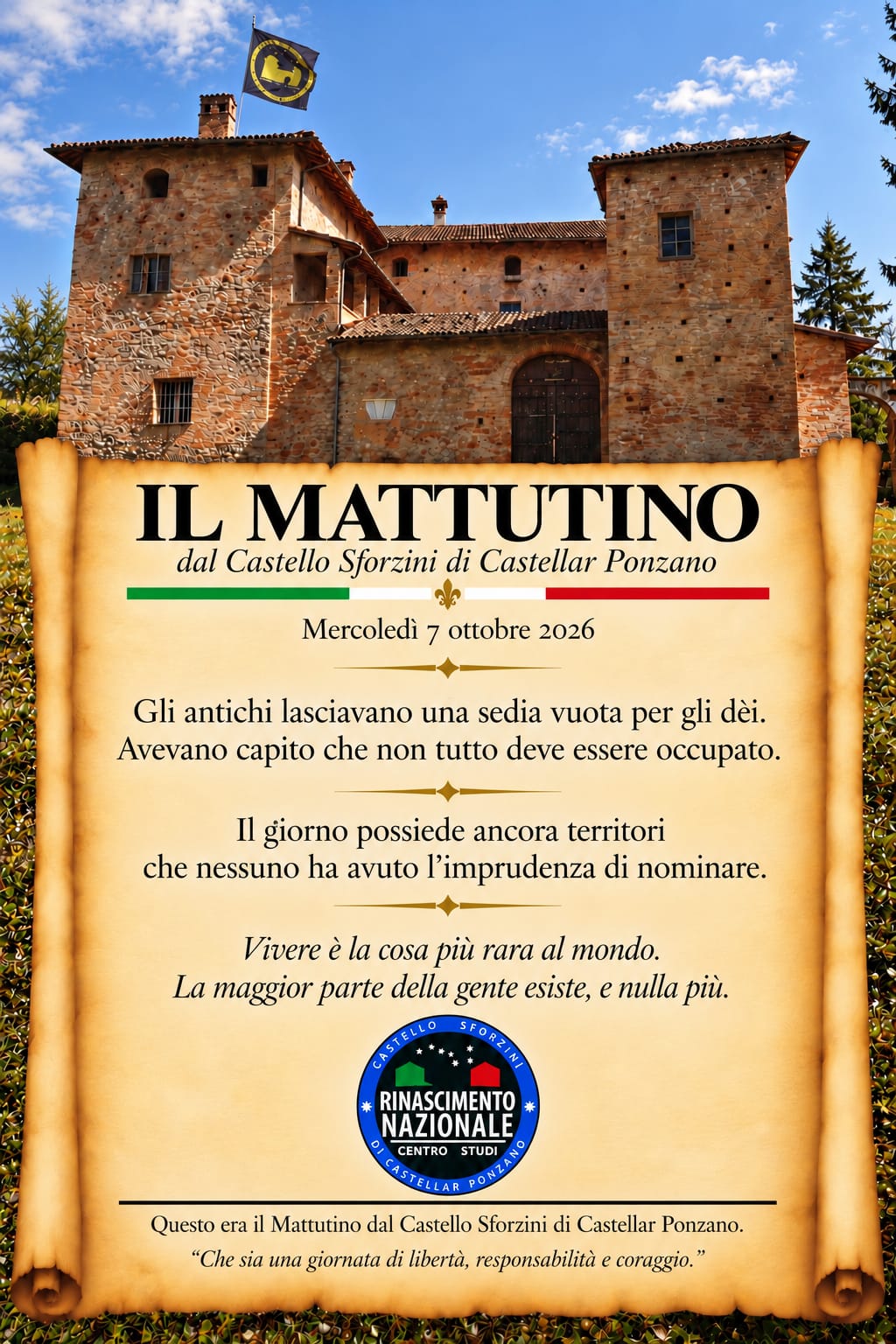 Il mattutino del 7 ottobre 2026