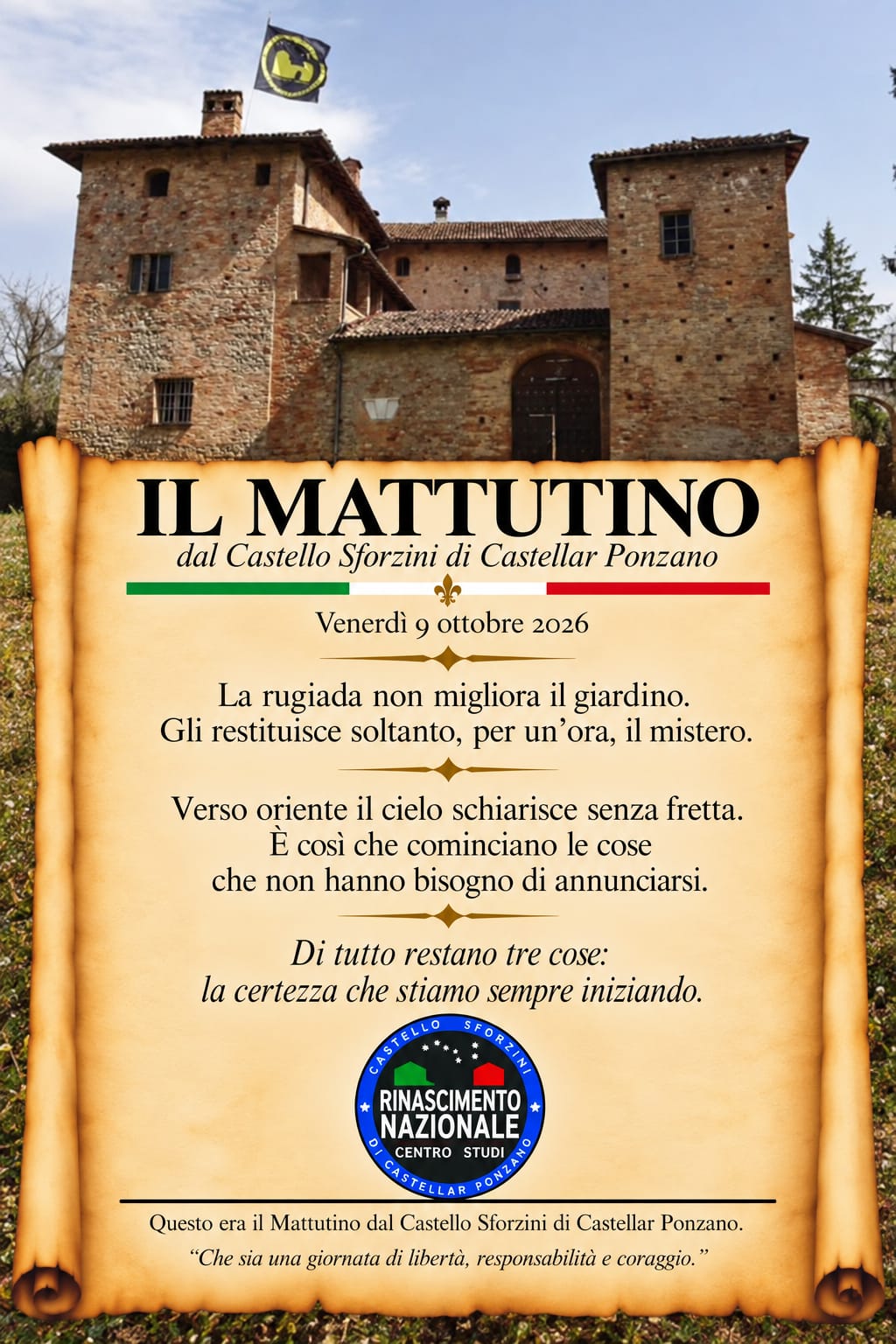 il mattutino del 9 ottobre 2026