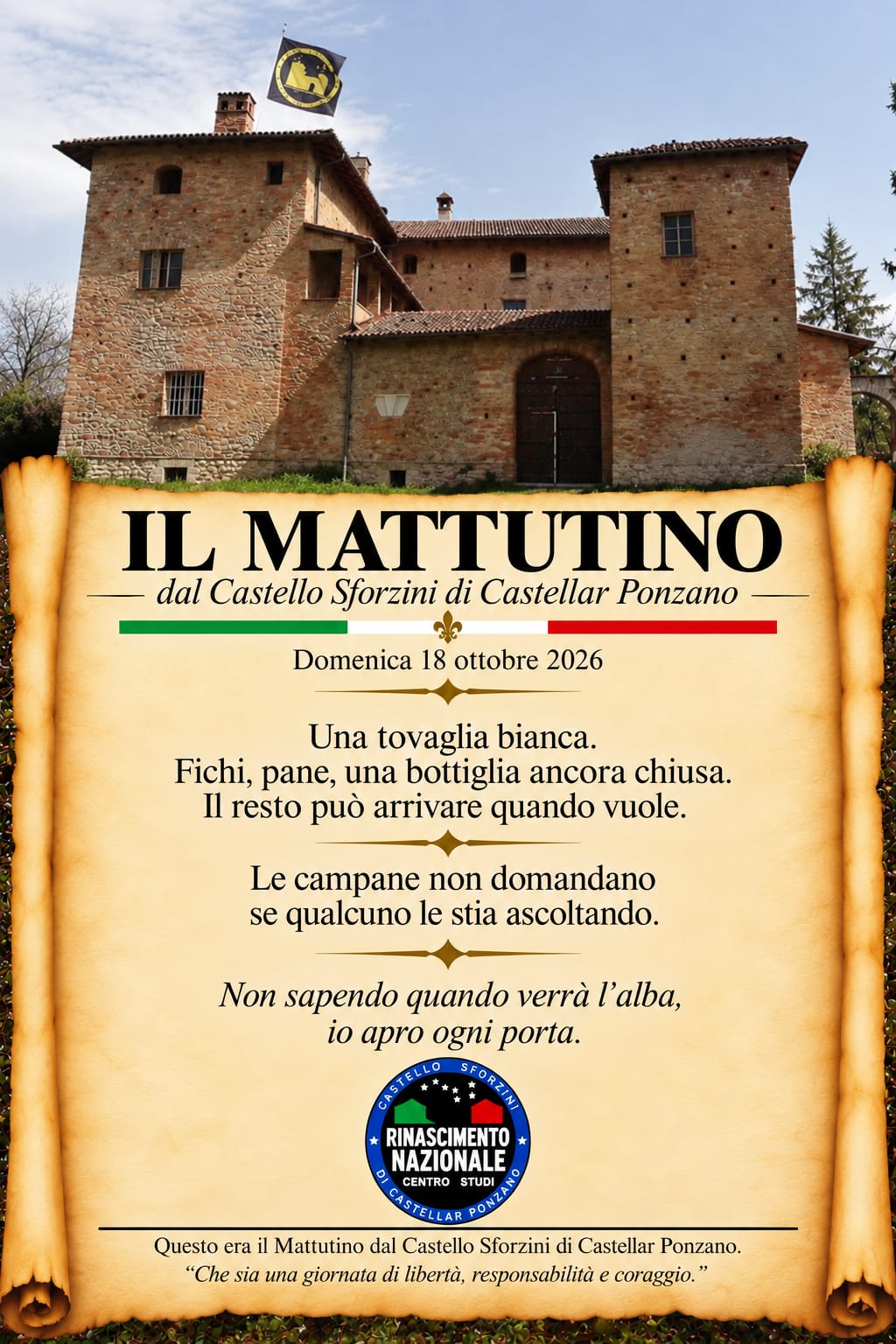 Il mattutino del 18 ottobre 2026