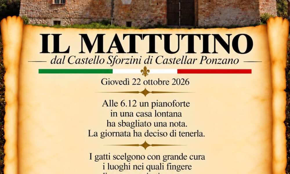 il mattutino del 22 ottobre 2026