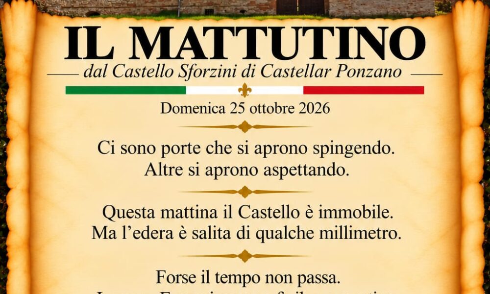 Il mattutino del 25 ottobre 2026