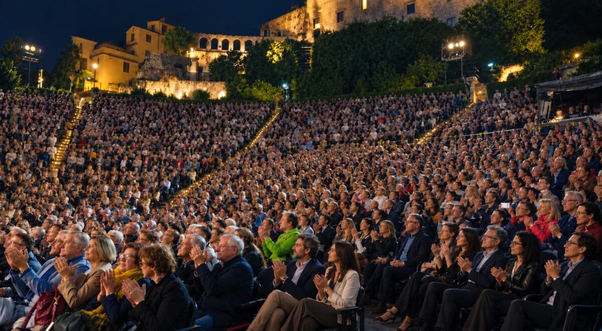il pubblico al teatro romano di verona