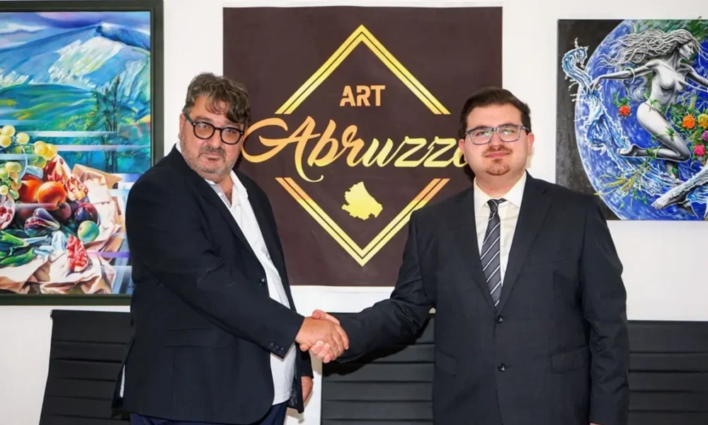 Il Curatore d’Arte Leonardo Paglialonga e il presidente di Art Abruzzo Frank William Marinelli