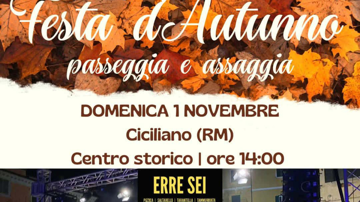 Ciciliano - torna la Festa d'Autunno con la travolgente musica popolare degli ERRESEI